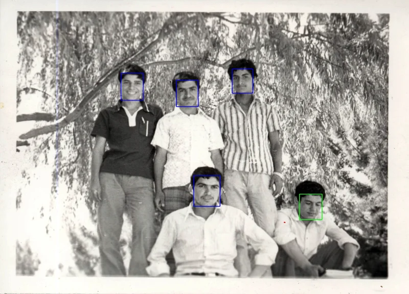 نمونه تشخیص چهره در تصویر آرشیوی
