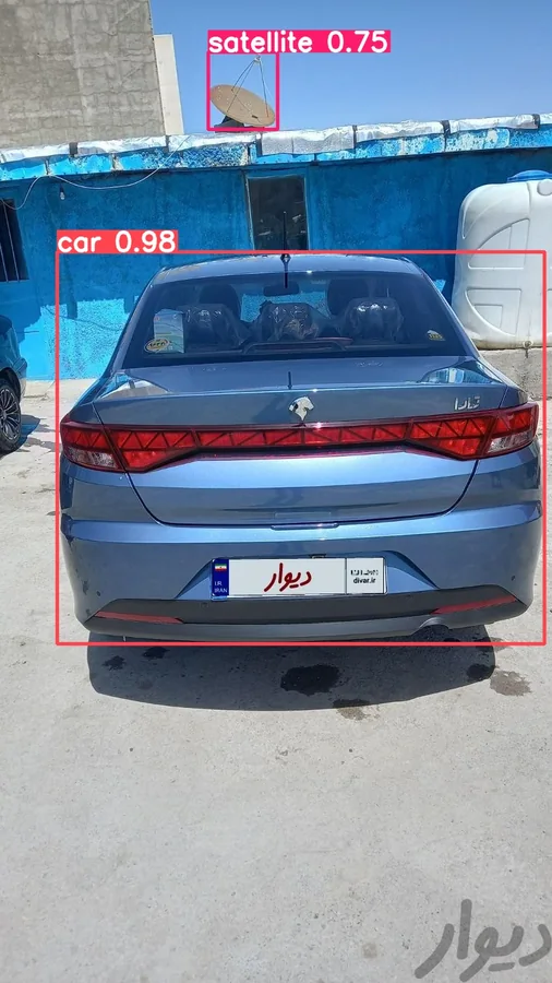 نمونه تشخیص خودرو و اشیاء در تصویر